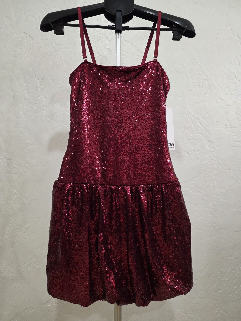 Steve Madden Girls' Burgundy Sequin Party Dress
